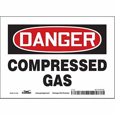 CONDOR 471P49 Safety Sign 5 inx7 in Vinyl