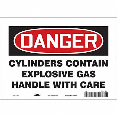 CONDOR 471P56 Safety Sign 7 in x 10 in Vinyl