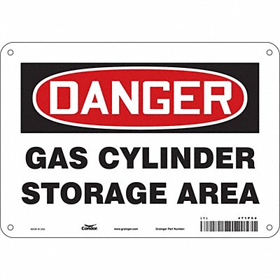 CONDOR 471P64 Safety Sign 7 in x 10 in Aluminum
