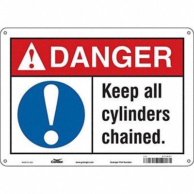 CONDOR 471P91 Safety Sign 10 in x 14 in Vinyl