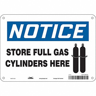 CONDOR 471R53 Safety Sign 7 in x 10 in Aluminum