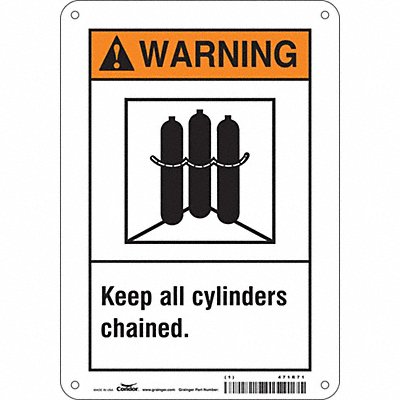 CONDOR 471R71 Safety Sign 10 inx7 in Aluminum