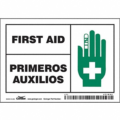 CONDOR 471R92 Safety Sign 3 1/2 in x 5 in Vinyl PK5