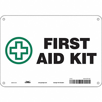 CONDOR 471T14 Safety Sign 7 in x 10 in Aluminum
