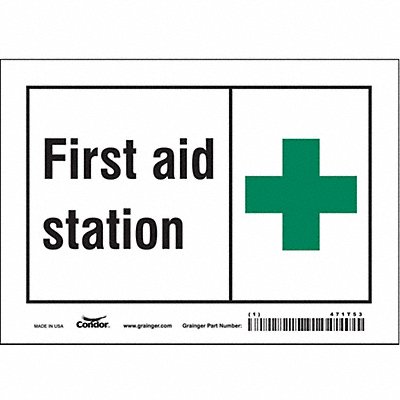 CONDOR 471T53 Safety Sign 5 in x 7 in Vinyl
