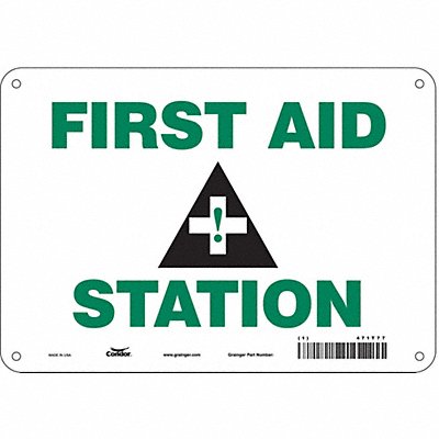 CONDOR 471T77 Safety Sign 7 in x 10 in Aluminum