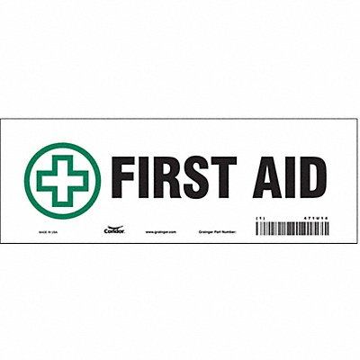 CONDOR 471U14 Safety Sign 3 1/2 in x 10 in Vinyl