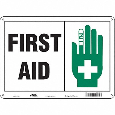 CONDOR 471U25 Safety Sign 10 in x 14 in Polyethylene