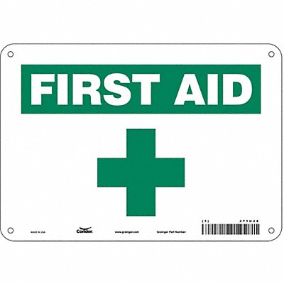 CONDOR 471U48 Safety Sign 7 in x 10 in Aluminum