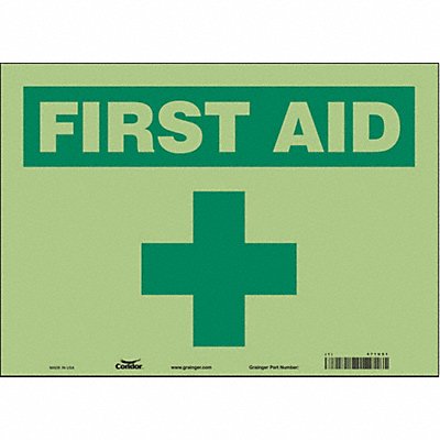 CONDOR 471U51 Safety Sign 10 in x 14 in Glow Vinyl