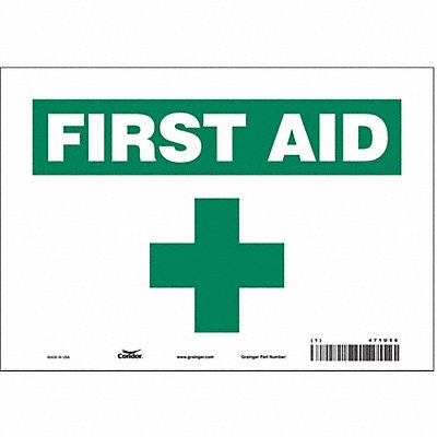 CONDOR 471U56 Safety Sign 7 in x 10 in Vinyl