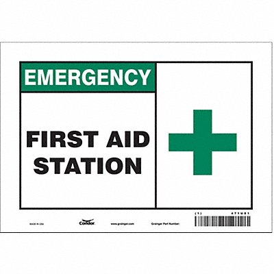 CONDOR 471U81 Safety Sign 7 in x 10 in Vinyl