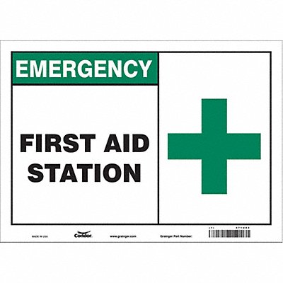 CONDOR 471U82 Safety Sign 10 in x 14 in Vinyl