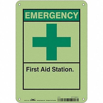 CONDOR 471U94 Safety Sign 10 in x 7 in Polyethylene