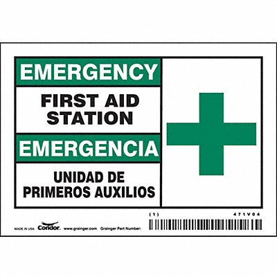 CONDOR 471V04 Safety Sign 3 1/2 in x 5 in Vinyl PK5