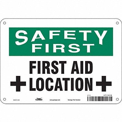 CONDOR 471V26 Safety Sign 7 in x 10 in Aluminum