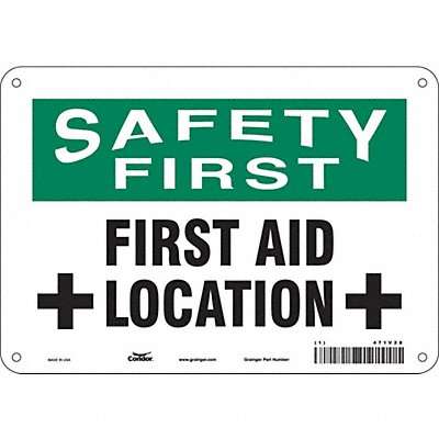 CONDOR 471V28 Safety Sign 7 in x 10 in Polyethylene