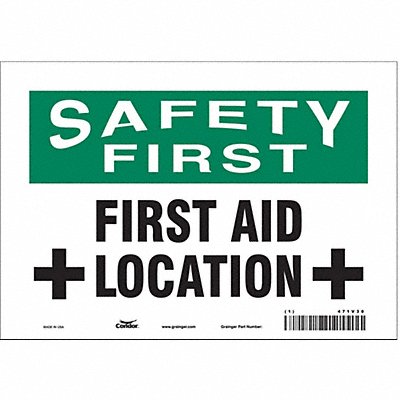 CONDOR 471V30 Safety Sign 7 in x 10 in Vinyl