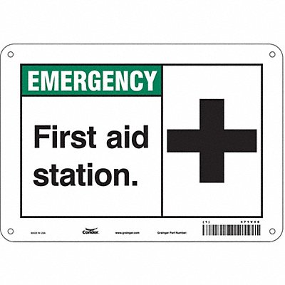 CONDOR 471V40 Safety Sign 7 in x 10 in Aluminum