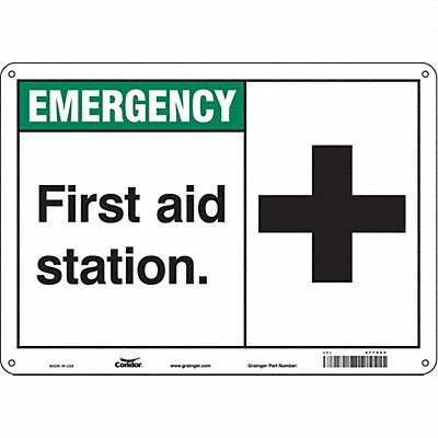 CONDOR 471V44 Safety Sign 10 in x 14 in Polyethylene