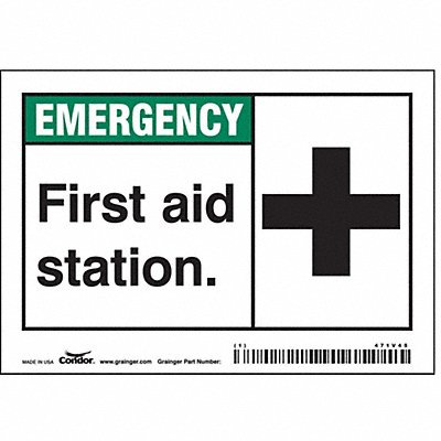 CONDOR 471V45 Safety Sign 3 1/2 in x 5 in Vinyl