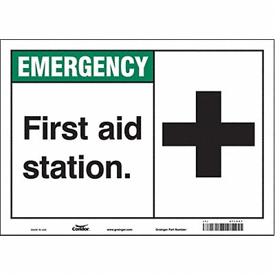 CONDOR 471V47 Safety Sign 10 in x 14 in Vinyl