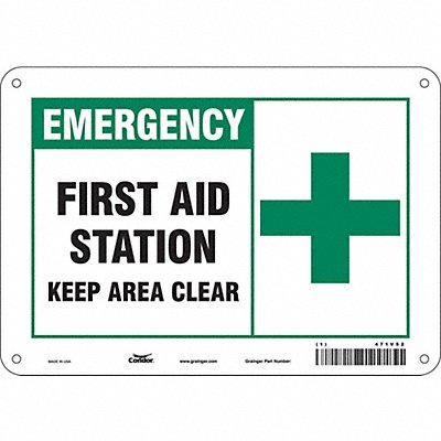 CONDOR 471V52 Safety Sign 7 in x 10 in Polyethylene