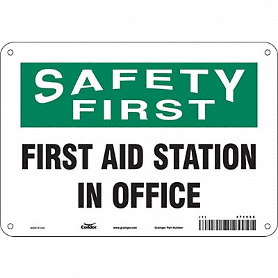 CONDOR 471V58 Safety Sign 7 in x 10 in Polyethylene