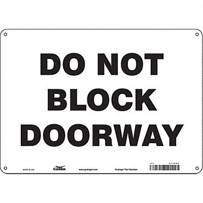 CONDOR 471V95 Safety Sign 10 in x 14 in Polyethylene
