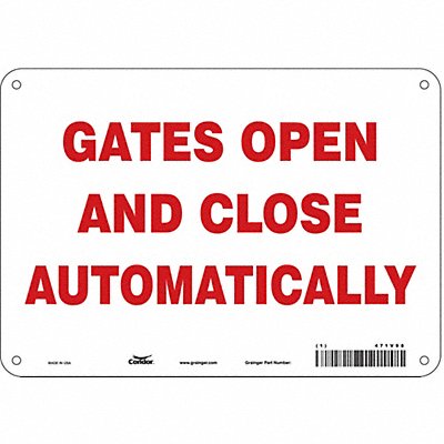 CONDOR 471V98 Safety Sign 7 in x 10 in Aluminum