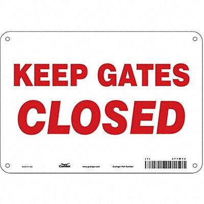CONDOR 471W14 Safety Sign 7 in x 10 in Polyethylene