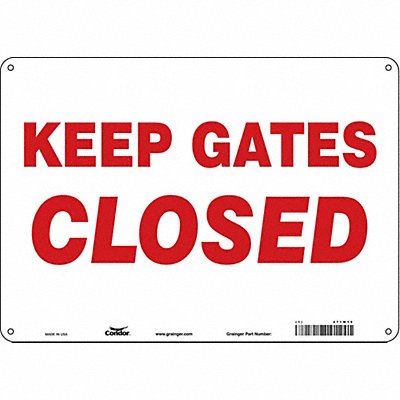 CONDOR 471W15 Safety Sign 10 in x 14 in Polyethylene