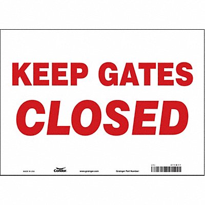 CONDOR 471W17 Safety Sign 10 in x 14 in Vinyl