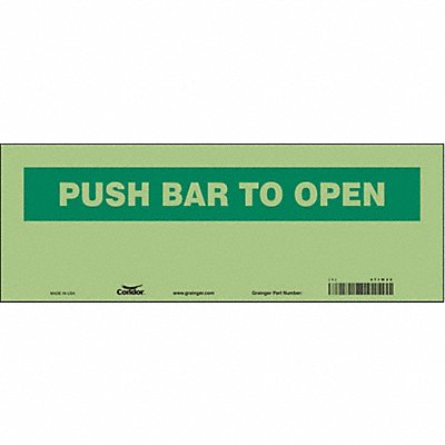 CONDOR 471W19 Safety Sign 5 in x 14 in Glow Vinyl