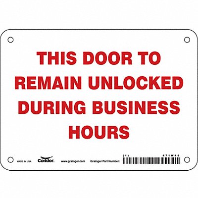 CONDOR 471W46 J7732 Safety Sign 5 in x 7 in Vinyl