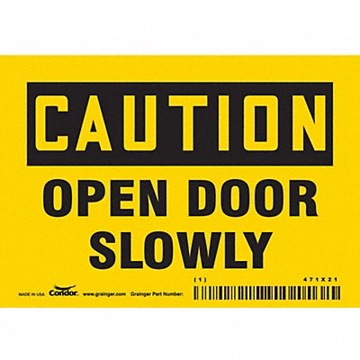 CONDOR 471X21 J6963 Safety Sign 3 1/2 in x 5 in Vinyl