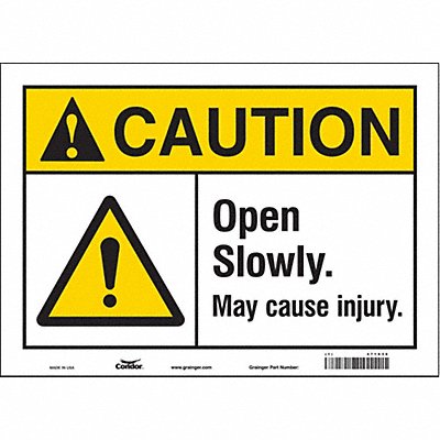 CONDOR 471X36 Safety Sign 10 in x 14 in Vinyl