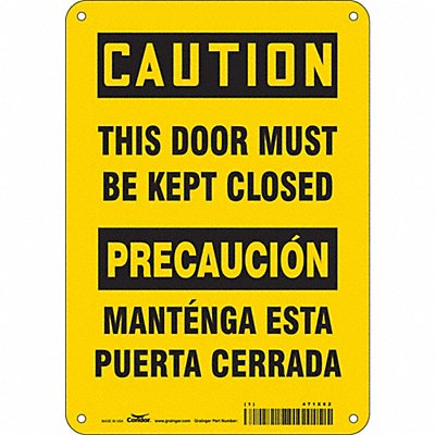 CONDOR 471X62 Safety Sign 10 in x 7 in Aluminum