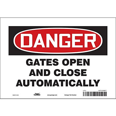 CONDOR 471X97 Safety Sign 7 in x 10 in Vinyl