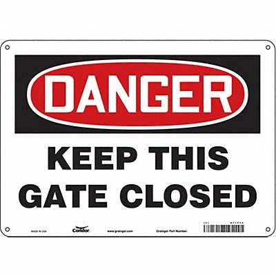 CONDOR 471Y13 Safety Sign 10 in x 14 in Aluminum