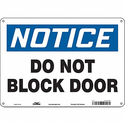 CONDOR 471Y20 Safety Sign 10 in x 14 in Aluminum