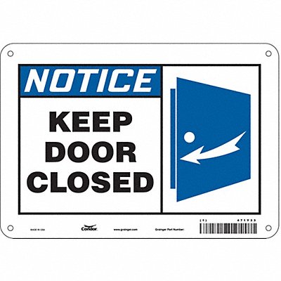 CONDOR 471Y33 Safety Sign 7 in x 10 in Aluminum