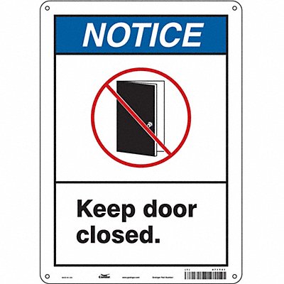 CONDOR 471Y41 Safety Sign 14 in x 10 in Aluminum
