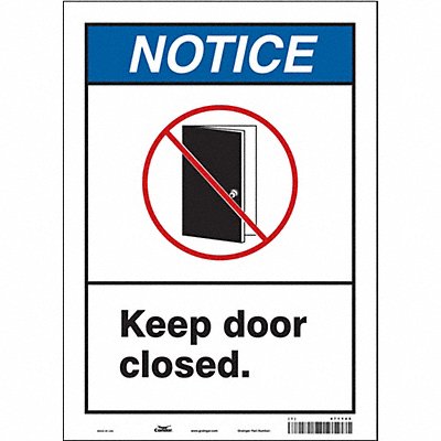 CONDOR 471Y45 Safety Sign 14 in x 10 in Vinyl