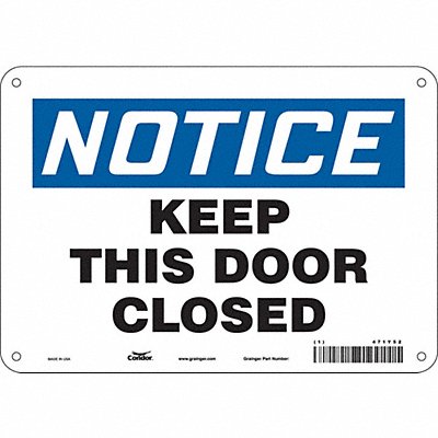 CONDOR 471Y52 J6997 Safety Sign 7 in x 10 in Aluminum