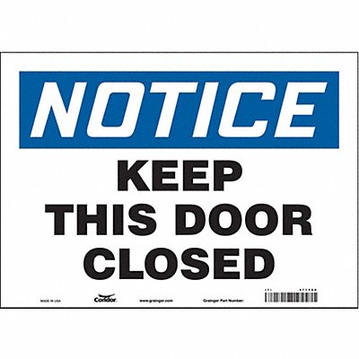 CONDOR 471Y60 J6997 Safety Sign 10 in x 14 in Vinyl