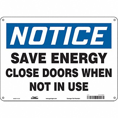 CONDOR 471Y89 Safety Sign 10 in x 14 in Aluminum