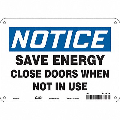 CONDOR 471Y90 Safety Sign 7 in x 10 in Polyethylene