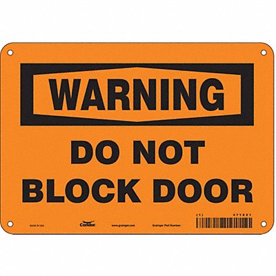 CONDOR 471Z21 Safety Sign 7 in x 10 in Aluminum
