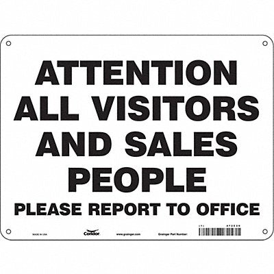 CONDOR 472C20 Safety Sign 18 in x 24 in Aluminum